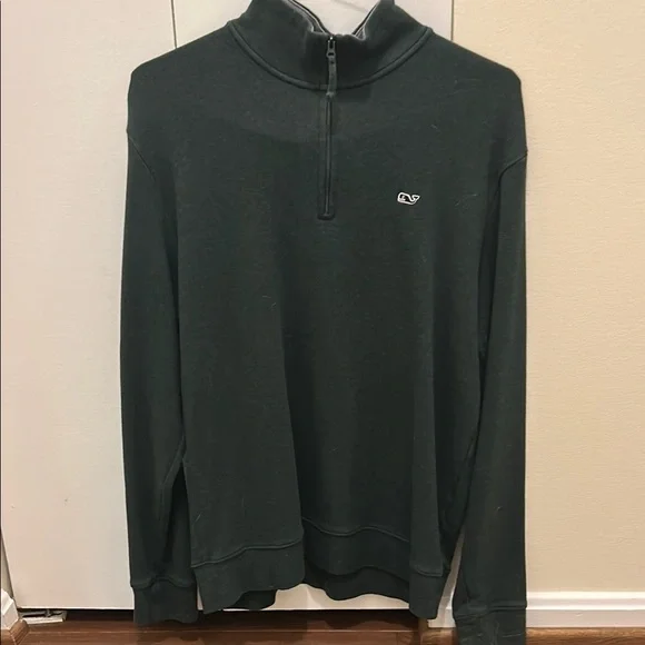Vineyard Vines Men's Green Half-Zip Sweater - Picture 1 of 3